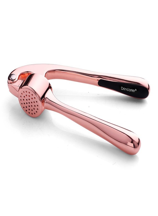 Drincarier Kitchen Garlic Press, Rust Proof & Dishwasher Safe Garlic Mincer, Durable Garlic Crusher, Easy to Clean and Squeeze, Rose - Image 2