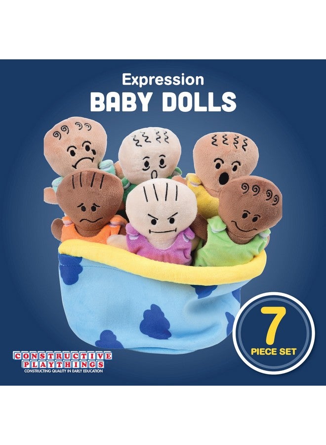 Constructive Playthings 6-Piece Expression Plush Baby Dolls Set for Social Emotional Learning, Plush Multicultural Sensory Cloth Babies Toy Set, Multicolor - Image 2