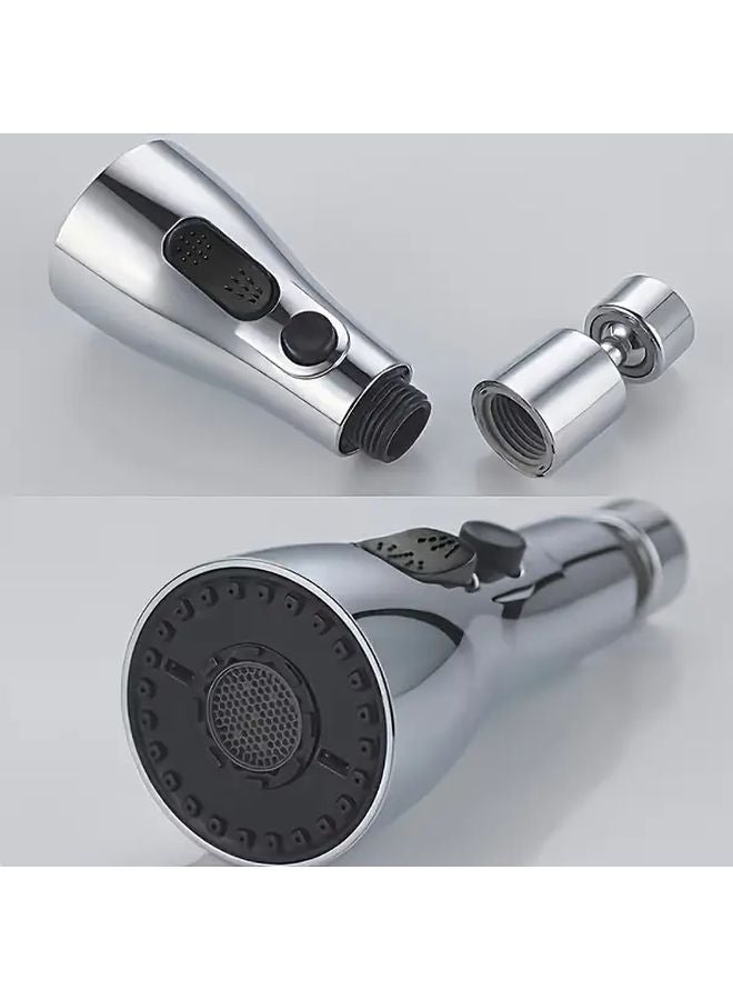 Upgraded 360 Degree Rotating Kitchen Faucet Nozzle 3 Function Silver with Adapter - Image 2