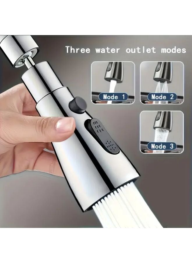 Upgraded 360 Degree Rotating Kitchen Faucet Nozzle 3 Function Silver with Adapter - Image 3