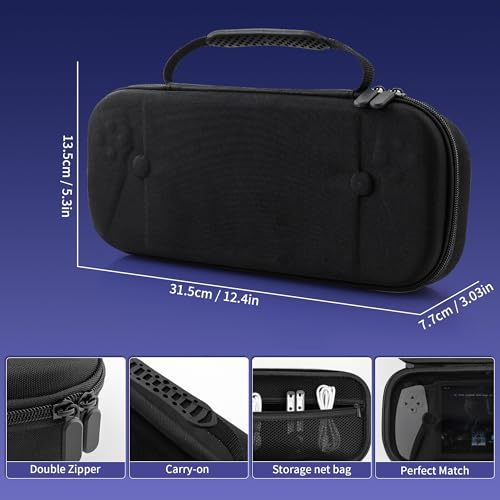 GLDRAM Carrying Case for PlayStation Portal Remote Player, Built-in Groove Handheld Travel Storage Bag for PS5 Portal Accessories with Clear-White Silicone Cover, Screen Protector & Thumb Caps - Image 2