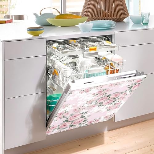 BOENLE Floral Pink Roses Bouquets Dishwasher Magnet Cover Sticker Magnetic Refrigerator Panel Front Door Fridge Microwave Decal Decorative Vinyl - Image 5