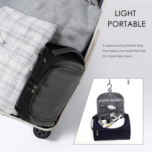 Tumecos Toiletry Dopp Kit Travel Electronics Organizer Shaving Accessories Bag (Black1) - Image 5