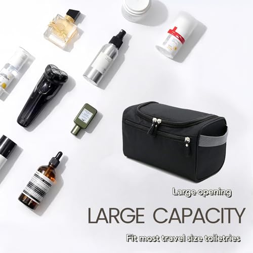 Tumecos Toiletry Dopp Kit Travel Electronics Organizer Shaving Accessories Bag (Black1) - Image 2