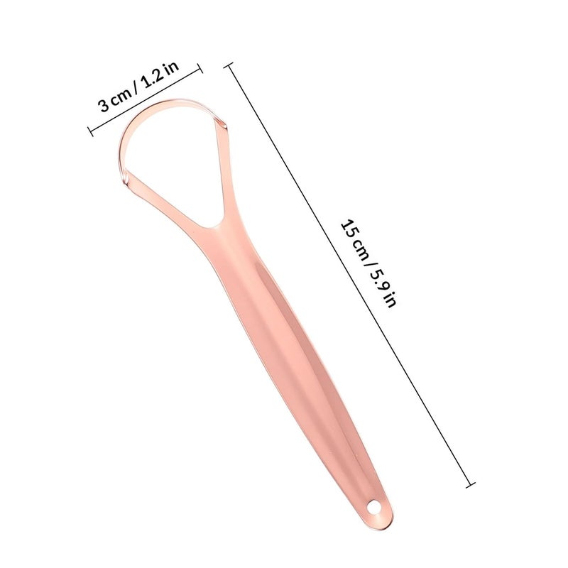Cleaner and Scraper Set Gold Large Stainless Steel with U-shaped 3pcs Aluminum Case Reusable Oral Cleaning Tool for Bad Breath Removal and Daily Hygiene Care - Image 2