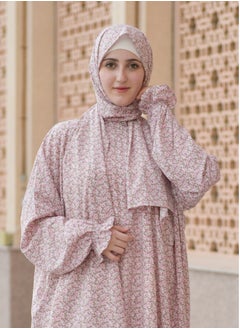DAMAS COLLECTION P105-One Piece Prayer Dress Crepe for Muslim Women with Attached Scarf and pocket - Modest Islamic Prayer Outfit for Prayer & Umrah - Lightweight and Breathable Islamic Clothing  - Image 4
