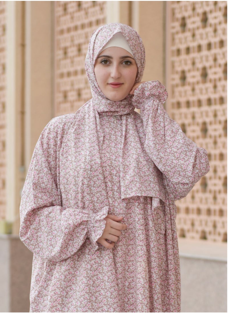  داماس كولكشن اسدال الصلاة  بالوشاح المتصل قطعة واحدة  من الكريب - عباية الصلاة بالوشاح -ملابس الصلاة قطعة واحدة -عباية اسلامية بالوشاح-طقم صلاة بالوشاح المتصل قطعة واحدة من الكريب .  - Image 4