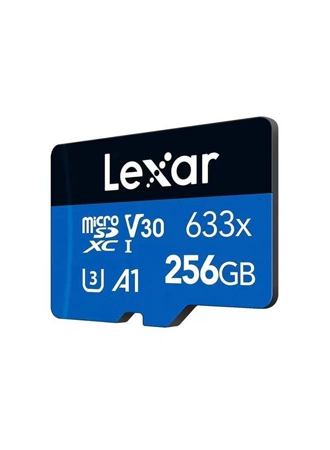 بطاقة ذاكرة Micro SD Lexar 633x، سعة 256 جيجابايت، مناسبة للهواتف الذكية/الأجهزة اللوحية/الكاميرات، بسرعة قراءة تبلغ 100 ميجابايت/ثانية - Image 1