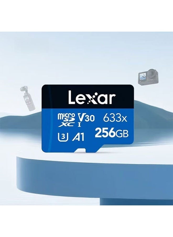 بطاقة ذاكرة Micro SD Lexar 633x، سعة 256 جيجابايت، مناسبة للهواتف الذكية/الأجهزة اللوحية/الكاميرات، بسرعة قراءة تبلغ 100 ميجابايت/ثانية - Image 2