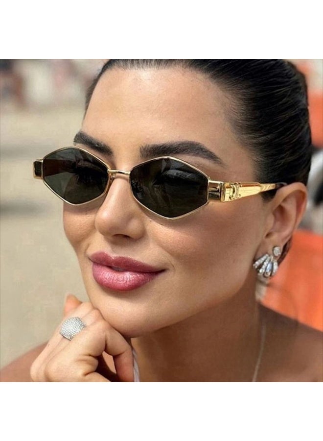 نيبمينينت نظارات شمسية ماسية للنساء بأسلوب معدني كوري جديد، إطار صغير مخصص، شكل مقعر للصور  - Image 5