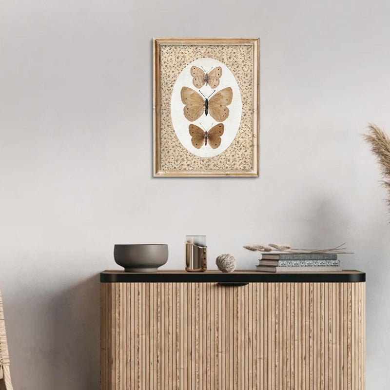 uniro Vintage Butterfly Canvas Wall Art, Bedroom Bathroom Shelf Retro Butterfly Illustration Room Decor, Canvas Prints, Posters Wall Decor Antique Paintings Home Farmhouse Wall Decor - Image 5
