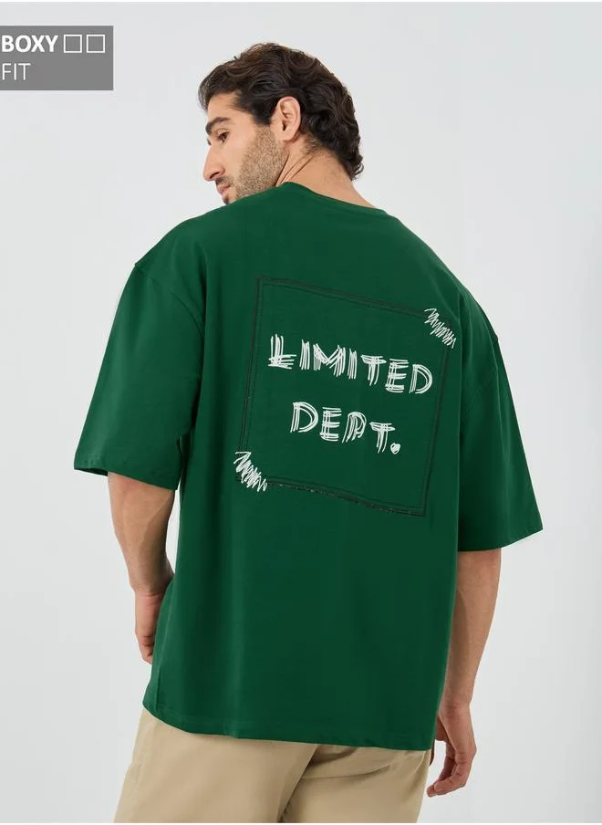 Styli Styli Slogan Print Oversized Round Neck T-Shirt