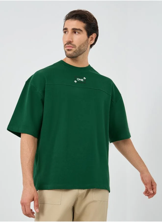 Styli Styli Slogan Print Oversized Round Neck T-Shirt
