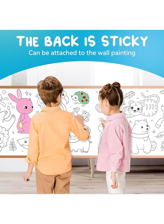 Drawing Paper Roll, 3m Colouring Roll for Kids, Children's Drawing Roll Coloring Paper Roll for Toddler, DIY Cut and Paste Painting Paper for Girls and Boys Assorted Shape - Image 3