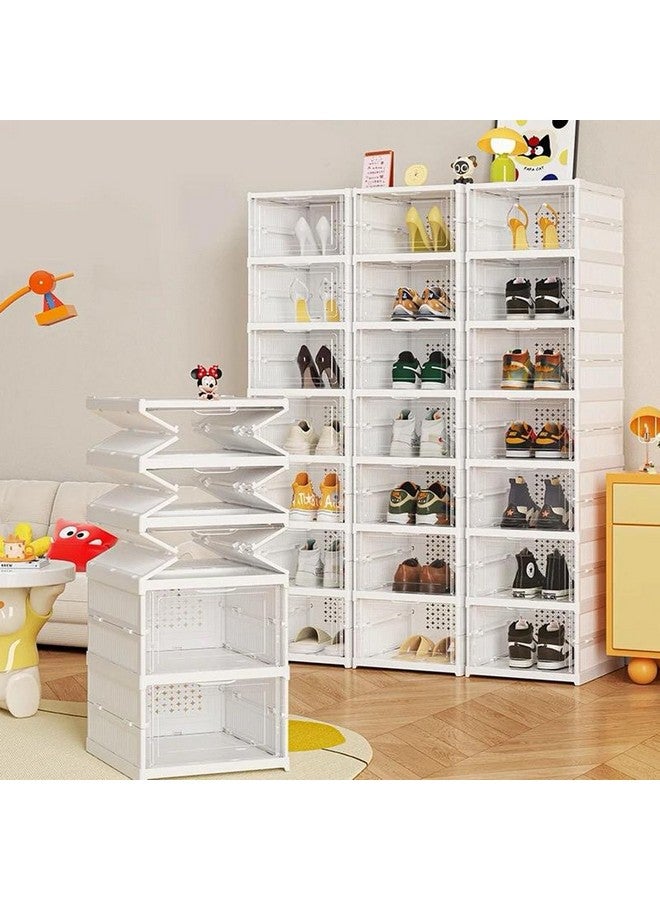 TIED RIBBONS TIED RIBBONS Shoe Rack (6-Layer) Foldable Sneakers Box Storage Organizer for Shoe, Slippers Multipurpose Cabinet Organize for Men, Women Heels, Loafers, Sneakers, Flip-Flops (White) - Image 3