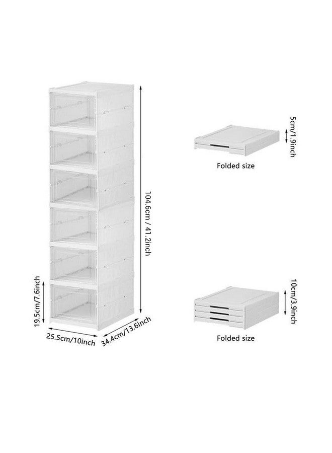 TIED RIBBONS TIED RIBBONS Shoe Rack (6-Layer) Foldable Sneakers Box Storage Organizer for Shoe, Slippers Multipurpose Cabinet Organize for Men, Women Heels, Loafers, Sneakers, Flip-Flops (White) - Image 4