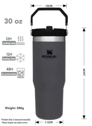 IceFlow Stainless Steel Tumbler - Vacuum Insulated Water Bottle for Home, Office or Car Reusable Cup with Straw Leak Resistant Flip Cold for 12 Hours or Iced for 2 Days, 30oz - view 4