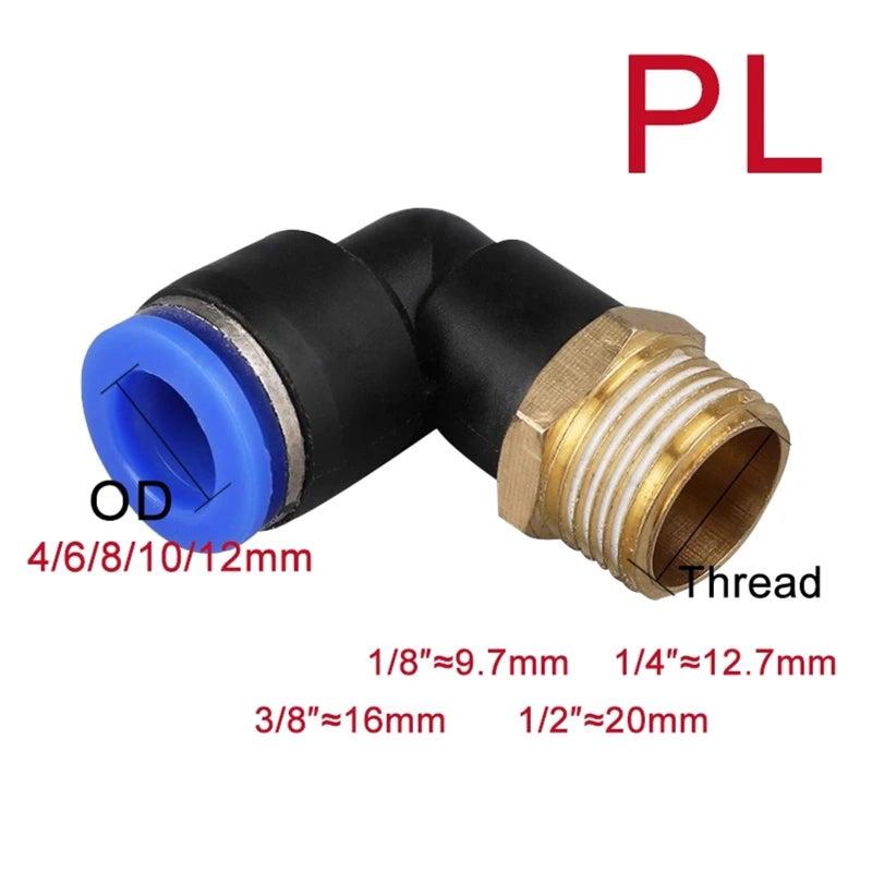 تجهيزات موصلات هوائية سريعة خرطوم هوائي PC PCF SL PB PL 4 6 8 10 12 مم خيط M5 3 4 بوصة 1 2 طريقة حجم SL 5 قطع - Image 4