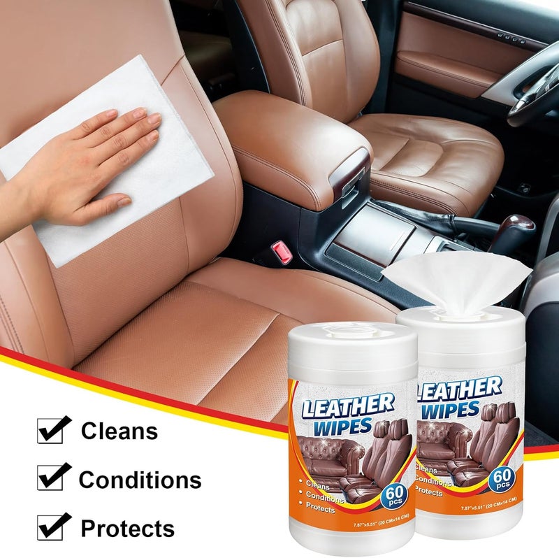 Swiffen 4 Pack Leather Cleaner Wipes 240 Count Bulk Large 8" x 5.5" Size Leather Clean Condition Protect Wipes for Vinyl, Apparel Furniture Couch Car Seats Shoes Boots Bags Purses - Image 5