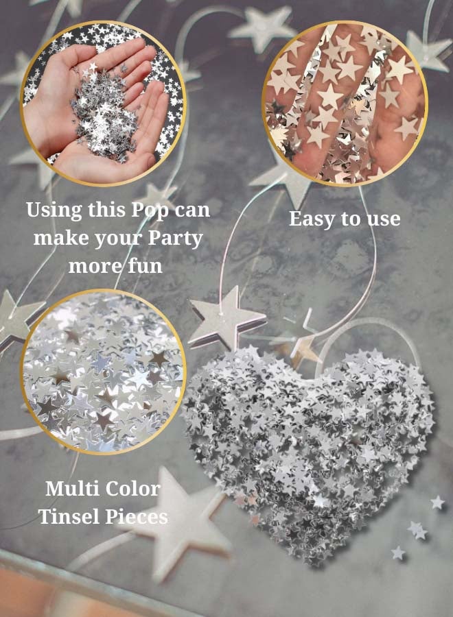 Feelings Happy New Year Star Confetti - Silver - 50 g - 1 Pack - Image 3