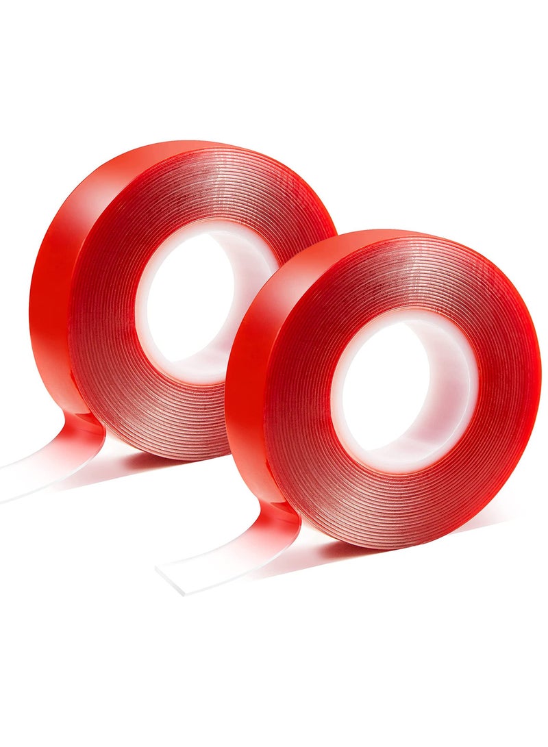 Y&D 2 Pack Double Sided Tape Acrylic Heavy Duty, 0.59in16.4ft Strong Adhesive Removable Mounting  - Image 1