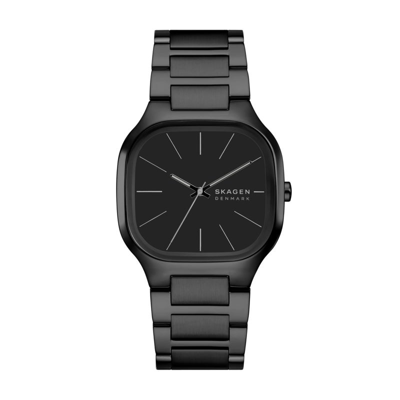 Skagen Mens Mellem ThreeHand Black Stainless Steel Watch - Image 2