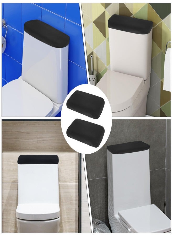 Larrel 2 Pcs Toilet Tank Cover,Universal Toilet Lid Cover,Absorbent Washable Toilets Tank Lid Replacement Stretch Elastic Protector Toilets Covers with Elastic Bottom for Bathroom Decor Accessories(Black) - Image 5