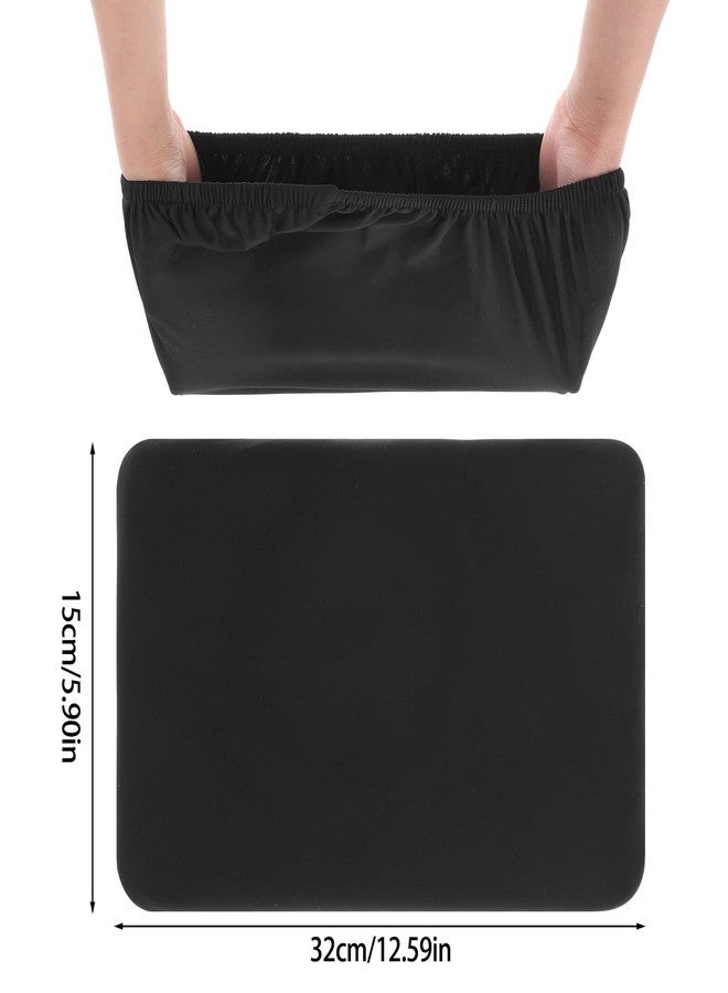 Larrel 2 Pcs Toilet Tank Cover,Universal Toilet Lid Cover,Absorbent Washable Toilets Tank Lid Replacement Stretch Elastic Protector Toilets Covers with Elastic Bottom for Bathroom Decor Accessories(Black) - Image 2