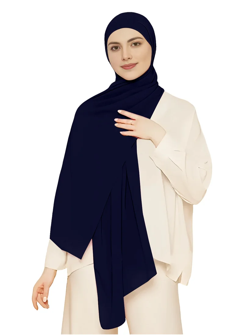 النخبة Chiffon Navy Blue color Hijab-H15