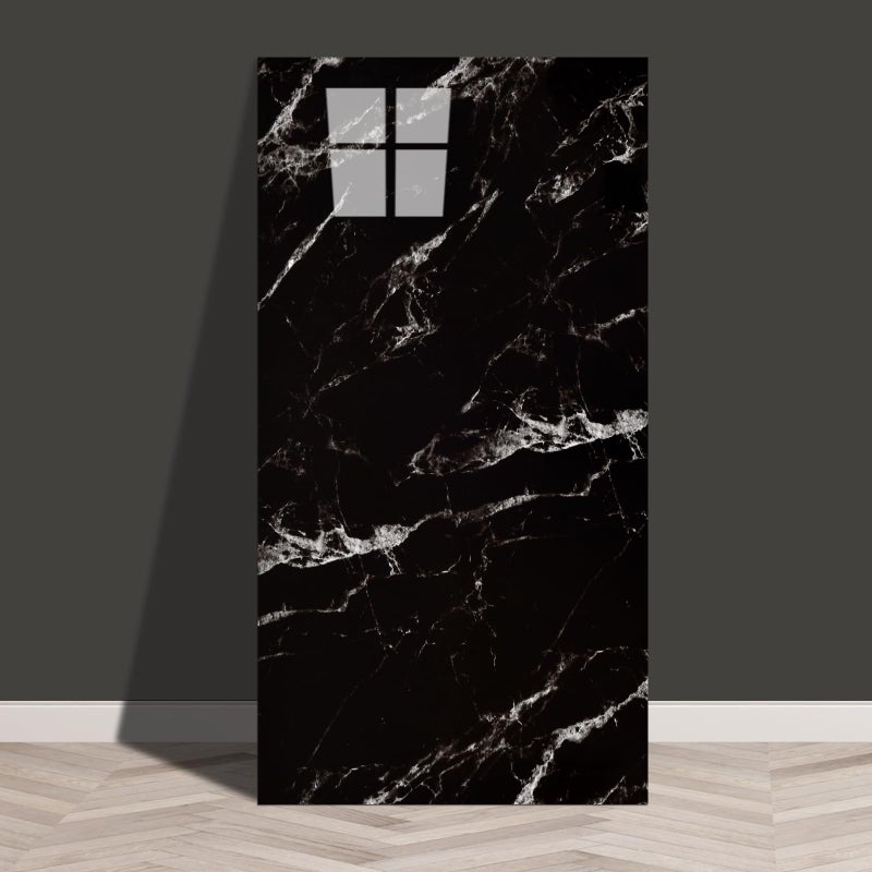 Haimin Wall Panels Peel and Stick 20 Pieces 23.6x11.8in (38.7 Sq. Ft. Coverage) Lightweight Backsplash Marble Look Tileï¼ˆnot Real Marble, Ideal for Kitchen Bathrooms Living Rooms Bedrooms (Black-JGH) - Image 1