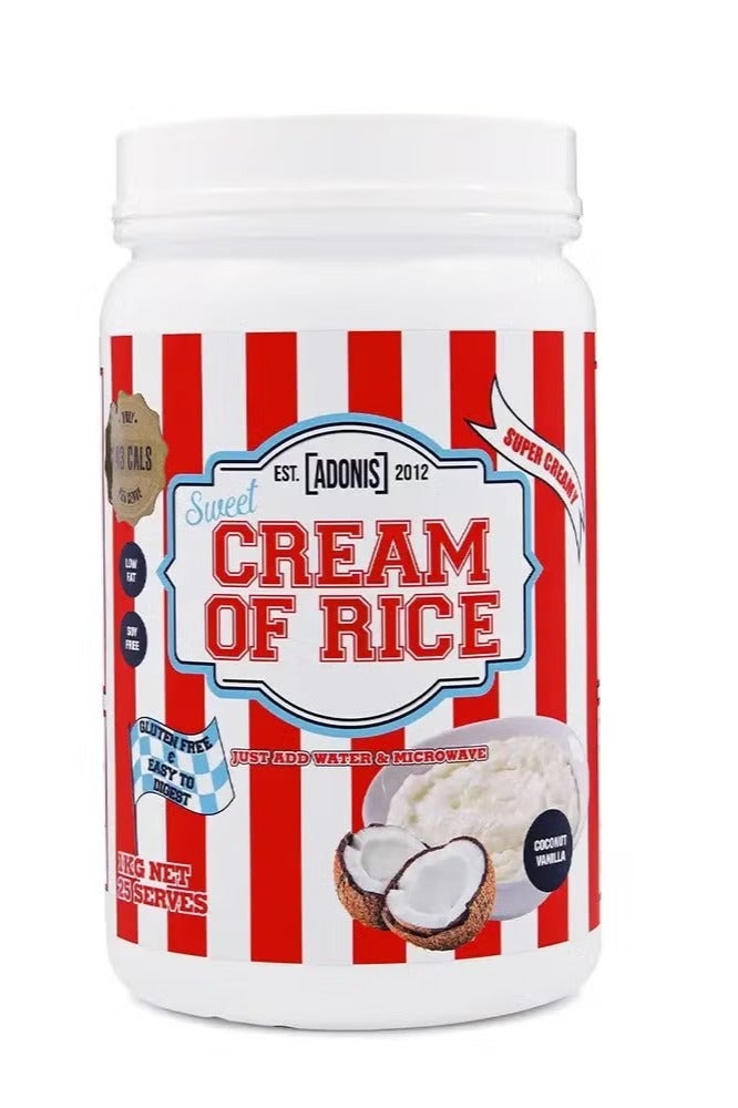 Adonis Adonis Protein Sweet Cream Of Rice (Carbohydrates) Coconut vanilla flavor: Irresistible Taste, Guilt-Free Goodness & Easy To Digest- 1kg - Image 1