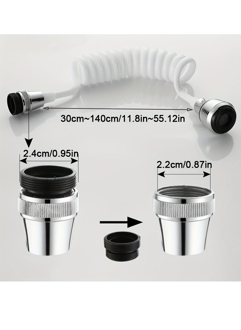 Generic - 1pc Portable Kitchen Faucet Extension Hose with Retractable Bubbler,Sink Faucet Sprayer Attachment Household Kitchen- Extend Your Reach and Streamline Your Sink Experience - Image 1