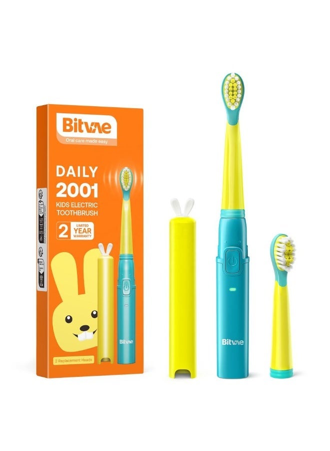 Bitvae BV-2001 Kids Electric Toothbrush | 3 Cleaning Modes | W-Shaped 3D DuPont Nylon Brush Head | 2-Minute Smart Timer | IPX7 Waterproof | 38000VPM Vibration | CE Certified - Image 1