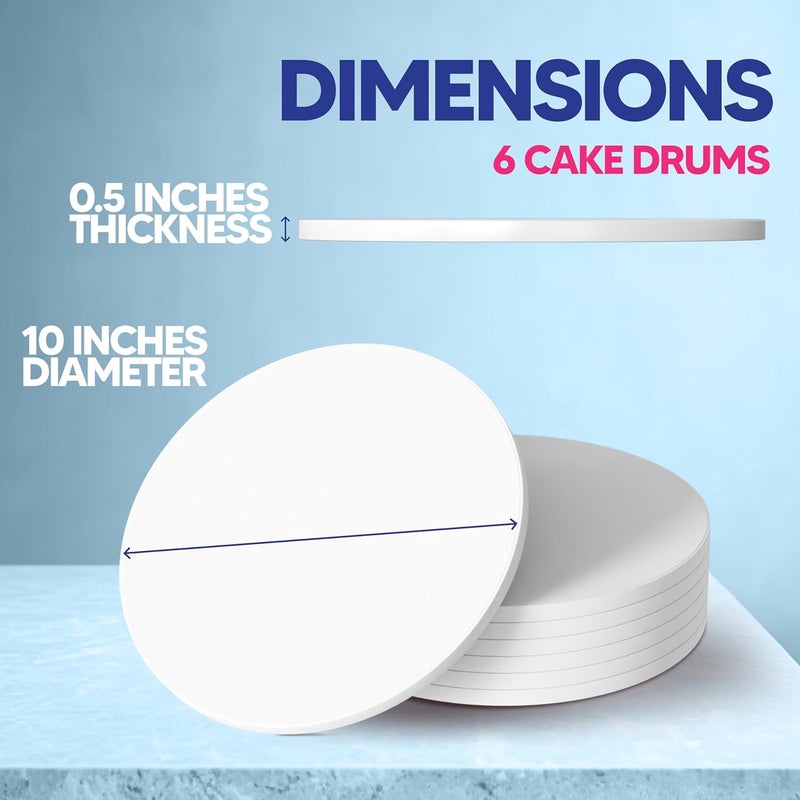 RICCLE Cake Boards - 10 Inch Cake Drum - Smooth-Edged 10 Inch Cake Drum - Sturdy Cake Boards 10 Inch Round - Bend Resistant Multi-Layered Cake Base for Minimalist Displays - Image 2