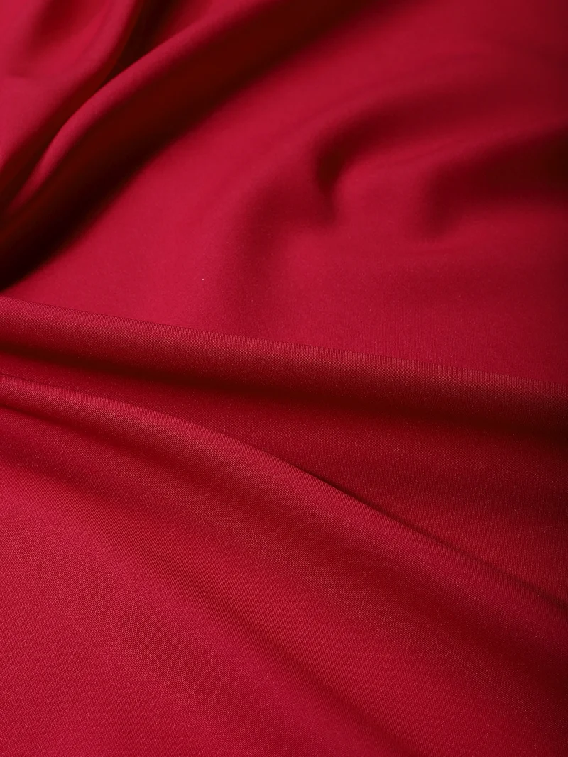 أيه كيه إس Solid Crimson Red Silk Fabric One Meter