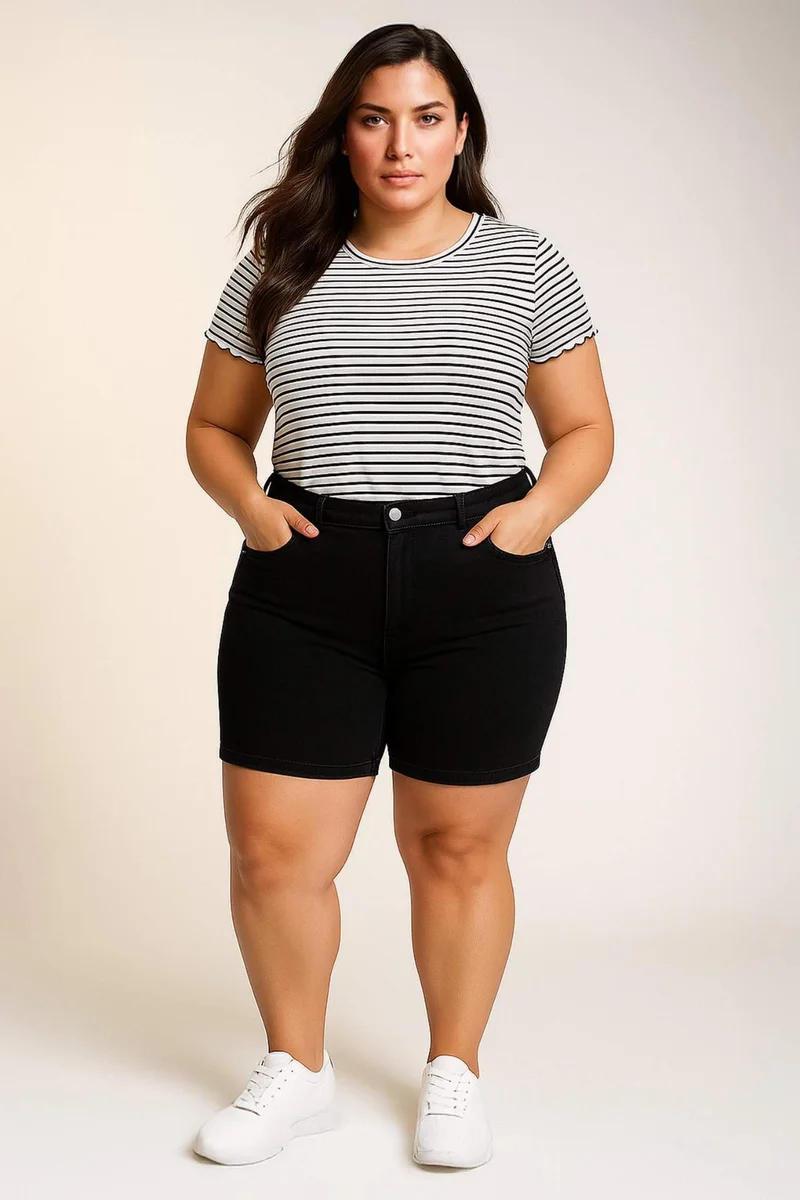 DeFacto Normal Waist Folded Leg Denim Shorts