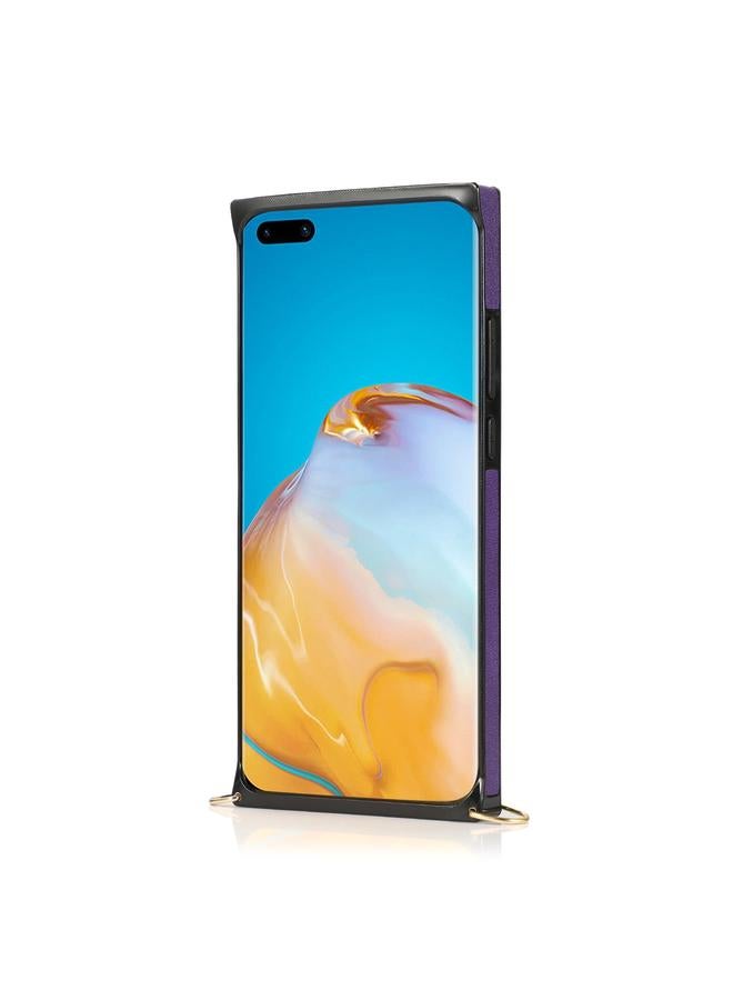 S-TOP Case For Huawei P40 Pro Wrist Strap PU+TPU Shockproof Protective Case with Crossbody Lanyard & Holder & Card Slot - Image 3