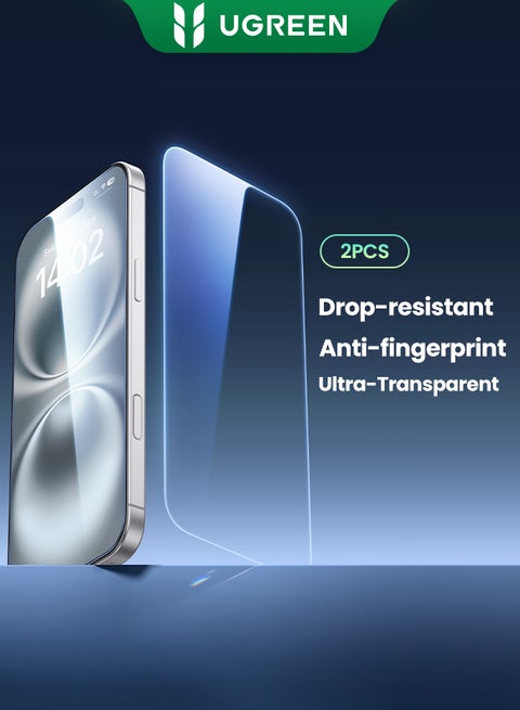 2Pack iPhone 16 15 Screen Protector 6.1-Inch HD Clear, Easy Installation Frame, Military-Grade Protection, Scratch Resistant, Anti-Fingerprint, Bubble Free, 9H Tempered Glass Film for iPhone 16 15 Clear