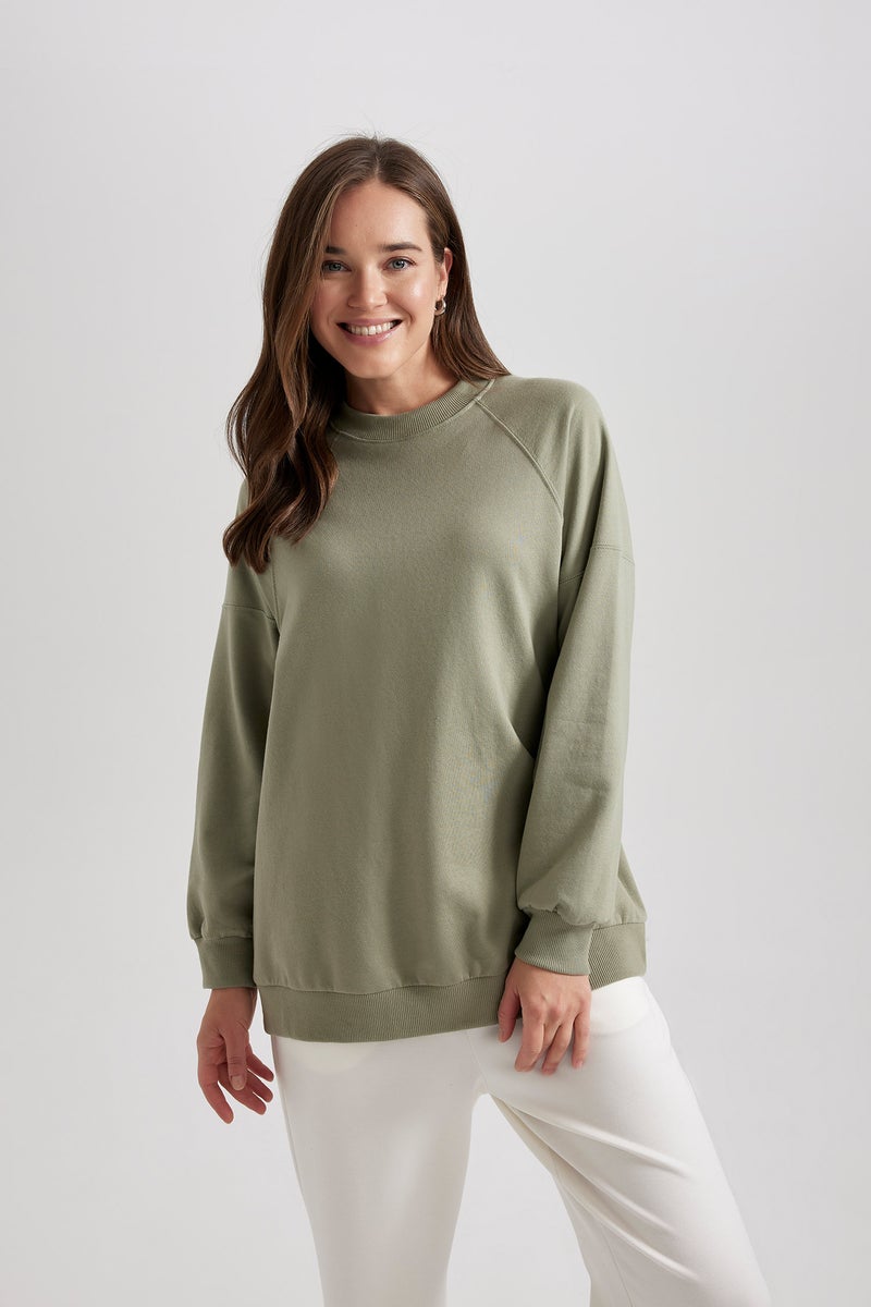 DeFacto Woman Regular Fit Soft Furry Basic Sweatshirt Tunic - Image 1