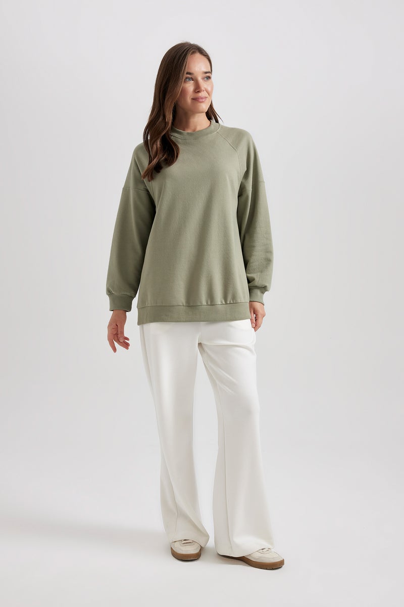 DeFacto Woman Regular Fit Soft Furry Basic Sweatshirt Tunic - Image 3