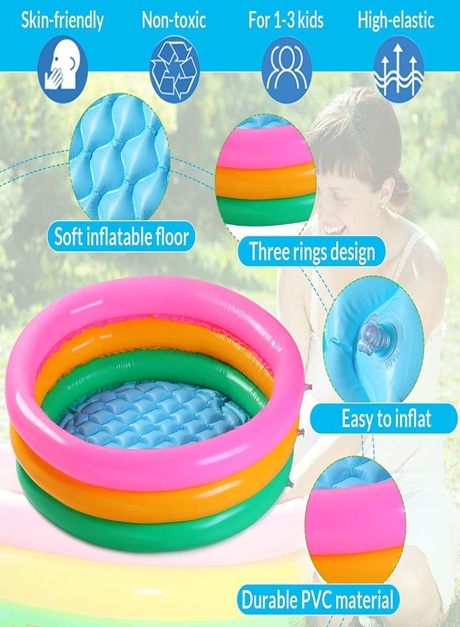 OANGO Water Pool Bath Tubs for Kids | Outdoor & Indoor Swimming Bath Tub for Kids Pool/Bathing Tub-Portable & Foldable (2ft Round Sunset Glow Baby Pool) (2FT) - Image 5