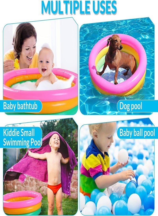 OANGO Water Pool Bath Tubs for Kids | Outdoor & Indoor Swimming Bath Tub for Kids Pool/Bathing Tub-Portable & Foldable (2ft Round Sunset Glow Baby Pool) (2FT) - Image 2