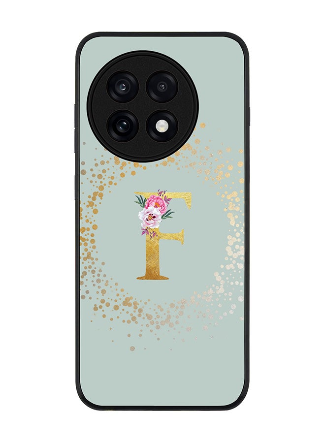 Stylizedd For OnePlus 13R / Ace 5 Pro Case,Slim fit Camera Protection, Shockproof Thin Phone cover  - Custom Monogram Floral - F  (Light Grey )
