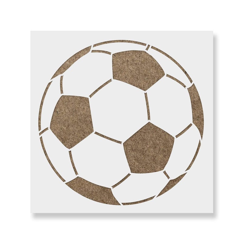 Ivanas Soccer Ball Stencil Template for Walls and Crafts - Reusable Stencils for Painting, Size - (12 x 12 inch) - Image 1