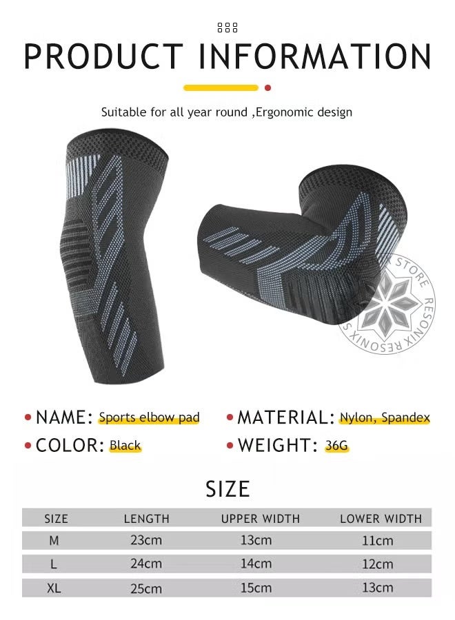 ZNARO 2 Pieces Elbow Brace Compression Sleeves, Adjustable Support for Tendonitis Tennis Elbow Arthritis Joint Pain Relief, Breathable Pads for Weightlifting Fitness Basketball Golf (Large) - Image 2
