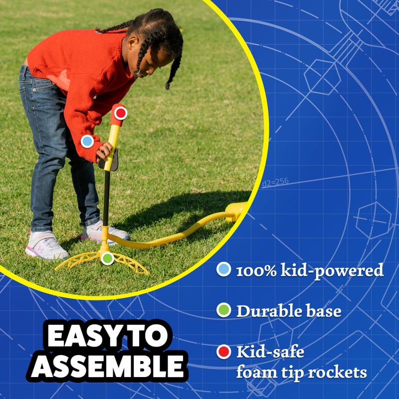 Stomp Rocket Stomp & Catch Rocket Launcher: Outdoor Fun for Kids! Includes 4 Sport Rockets - STEM Toy Blaster with Catching Net, Soars Up to 100 Feet for Boys & Girls, Ages 5 and Up - Image 5