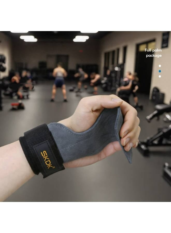 2 Pcs Wrist Straps for Weightlifting,Double Layer Leather Weightlifting Wrist Strap for Deadlift and Powerlifting, Adjustable Padded Gym Workout Lifting Wrist Gym Lifting Straps Black - Image 5