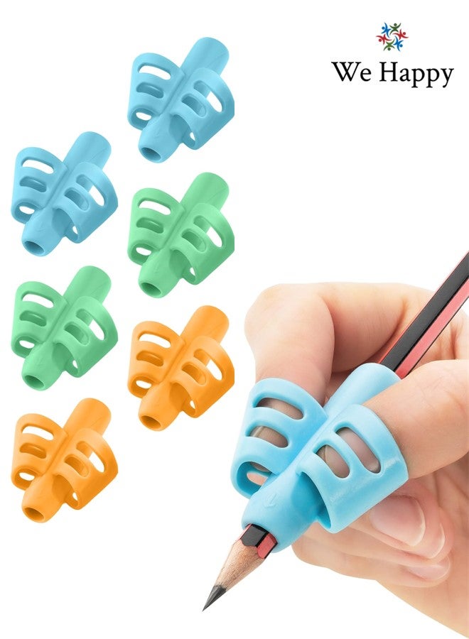 6 Pcs Children Writing Pencil Holder, Learning Practice Silicone Posture Correction Pen Grips for Kids, Comes in Assorted Colors