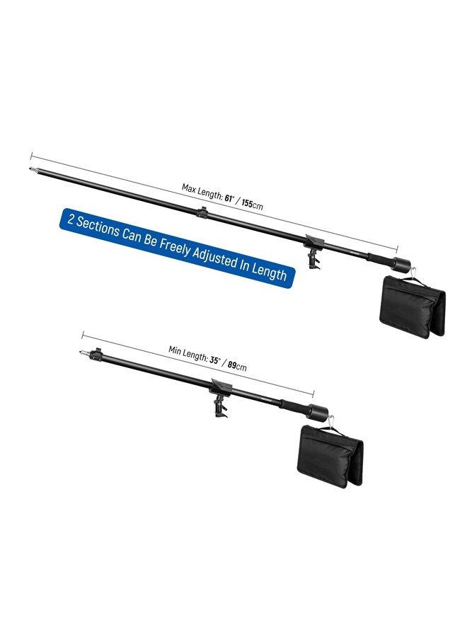 NEEWER Tripod Boom Arm, 35" to 61" (89 to 155cm) with 1.5kg Counterweight and Sandbag, 1/4" Screw Compatible with Softbox, Studio Light, Flash, Umbrella, Ring Light, Max Load 5kg - Image 2