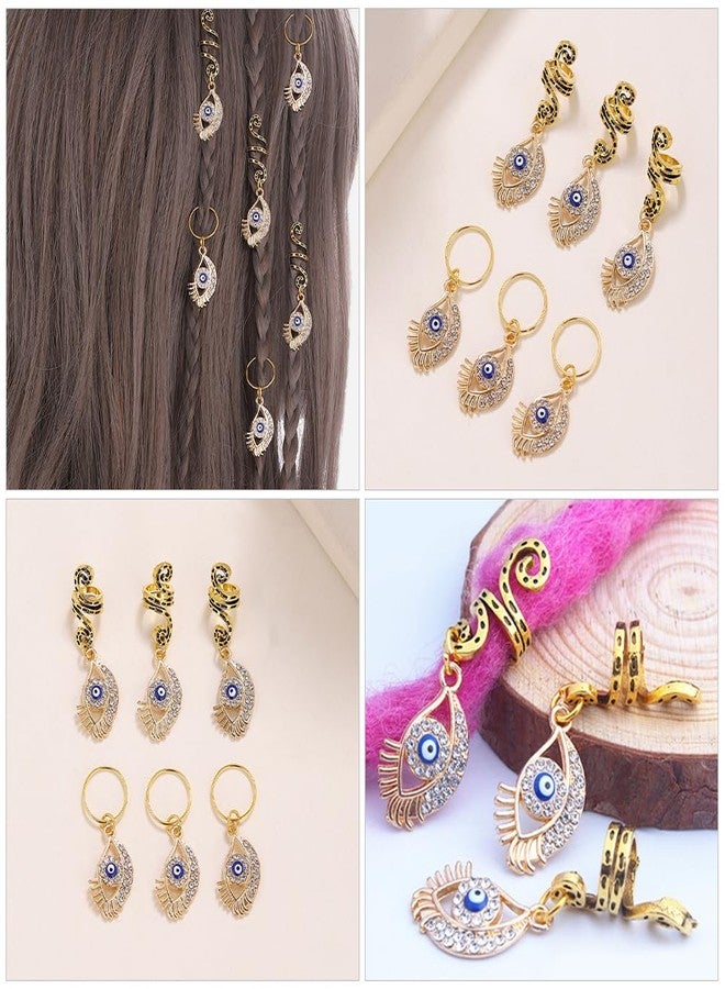 Amosfun Pendant Hair Jewelry for Braids, Women Girl Halloween Tiara Evil Alloy Crystal Dreadlock Accessories 6 Pack - Image 4